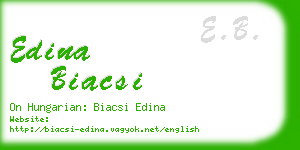 edina biacsi business card